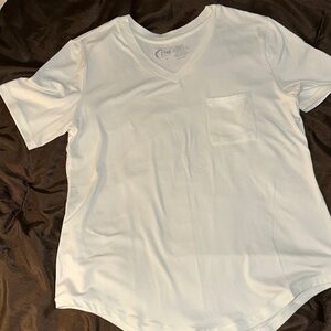 ZYIA White V-Neck Activewear Top